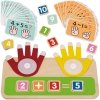TOOKY TOY Drewniana Edukacyjna Zabawka do Nauki Liczenia na Palcach Dodawanie i Odejmowanie