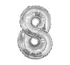 Balon urodzinowy na hel cyfry  8 40cm srebrna