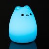 Lampka Nocna LED dla Dzieci Kotek RGB + Pilot USB silkonowa