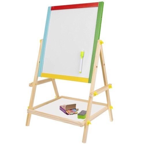 DWUSTRONNA TABLICA DREWNIANA 65,5 x 40 x 33 cm kredowa suchościeralna