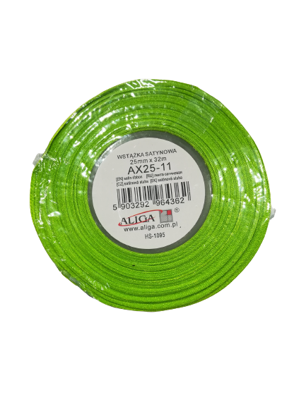 Tasiemka -satynowawstążka-25mmx32m-zielony