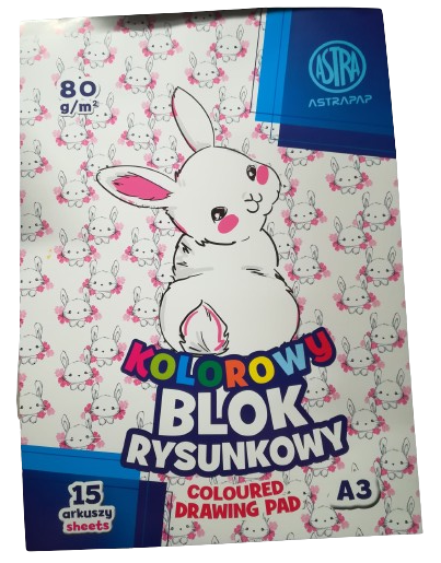Blok-rysunkowy-kolorowy-A3-15-Kartkowy-Królik