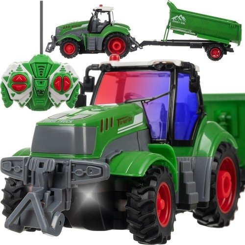 Zdalnie sterowany traktor z przyczepą z funkcją wywrotki dla dzieci