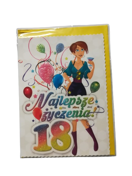 Kartka urodzinowa na 18 urodziny dziewczyna