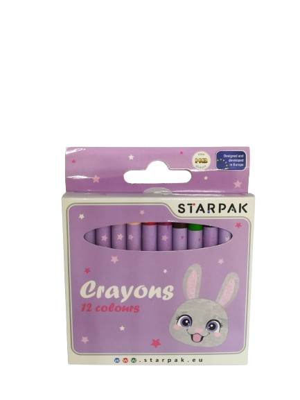 Kredki woskowe świecowe Starpak 12 kolorów królik