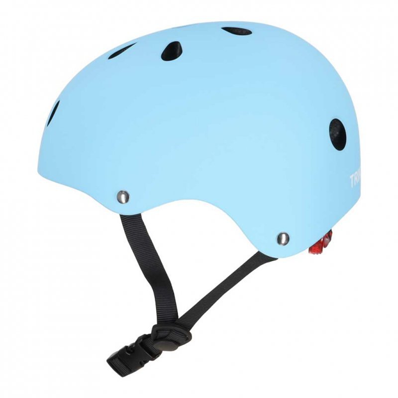 Kask rowerowy dla dziecka  dziecięcy regulowany LED M 55-58cm niebieski
