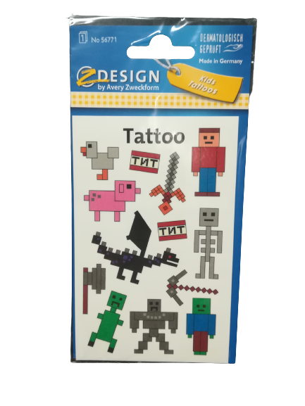 Tatuaże-dla-dzieci-pixele 