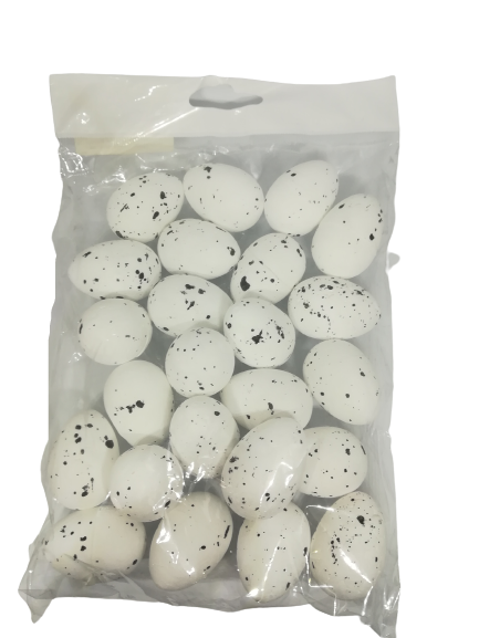 Jajka-nakrapiane-styropianowe -3,5-cm-białe-w-czarne-kropki-24szt