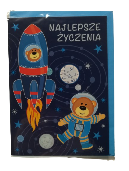 KARNET Z BROKATEM  ŻYCZENIA DZIECIĘCE
