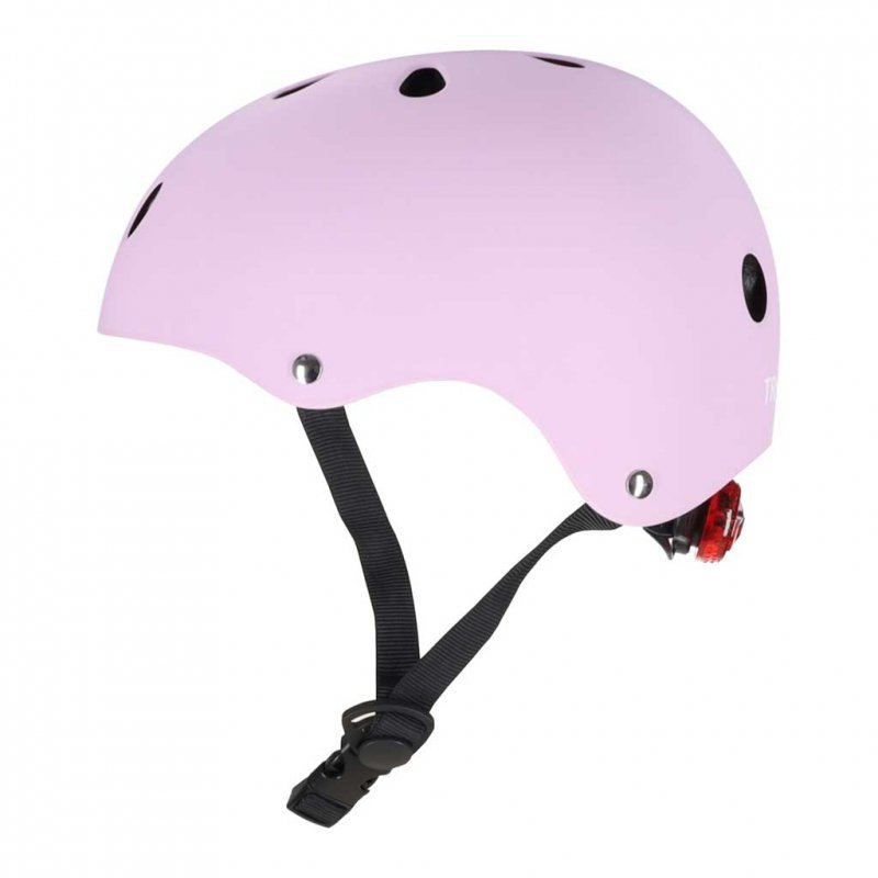 Kask rowerowy dla dziecka dziecięcy regulowany LED M 55-58cm fioletowy