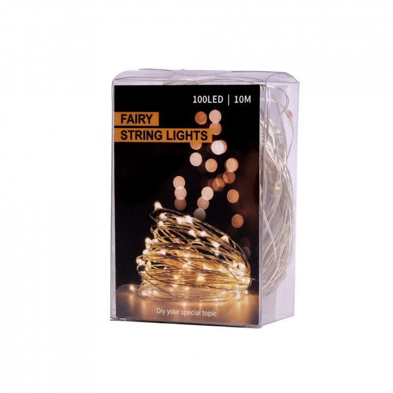 Lampki LED druciki dekoracyjne świąteczne choinkowe 10m 100LED multikolor