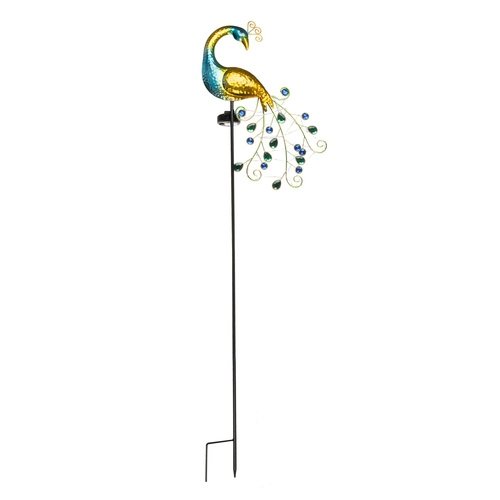 Lampa ogrodowa solarna- kolorowy paw