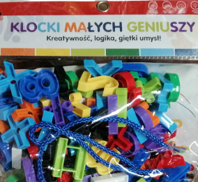 Cyfry nawlekane na sznurek 100el klocki