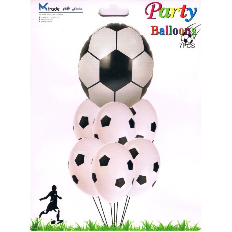 Balony urodzinowe piłka nożna zestaw 7szt