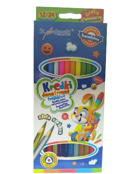 KREDKI TRÓJKĄTNE DWUSTRONNE 24 KOL