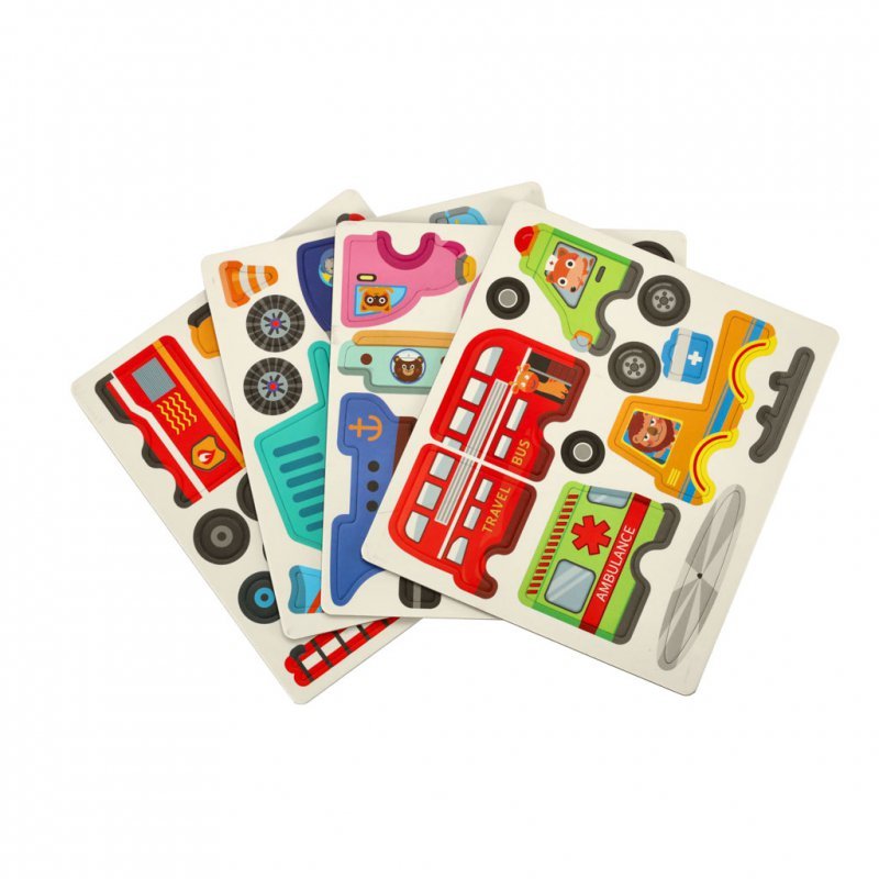 Książeczka magnetyczna układanka puzzle z magnesem środki transportu