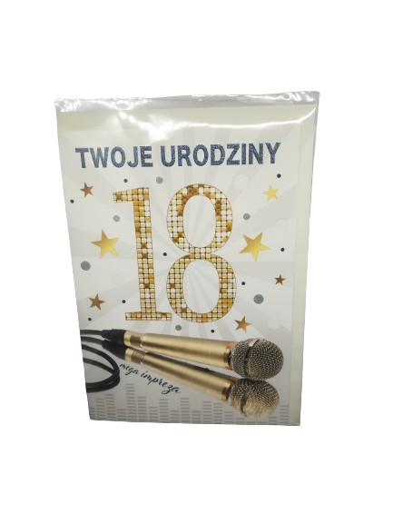 Kartka urodzinowa 18-STKA z brokatem