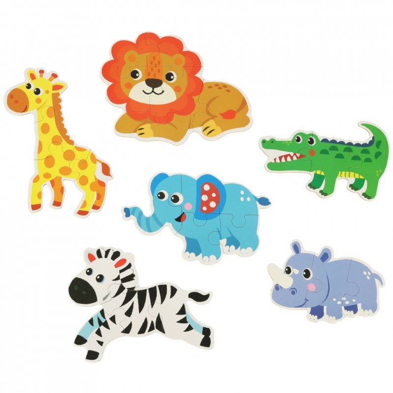 Układanka puzzle w puszce zwierzątka safari 25 puzzli