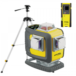 Nivel System CL4D-P Fioletowy multi-laser krzyżowy (4 x 360°), Bluetooth + Statyw SJJM1EX + Czujnik CLS-4
