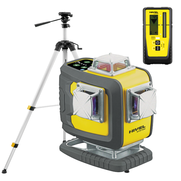 Nivel System CL4D-P Fioletowy multi-laser krzyżowy (4 x 360°), Bluetooth + Statyw SJJM1EX + Czujnik RD800