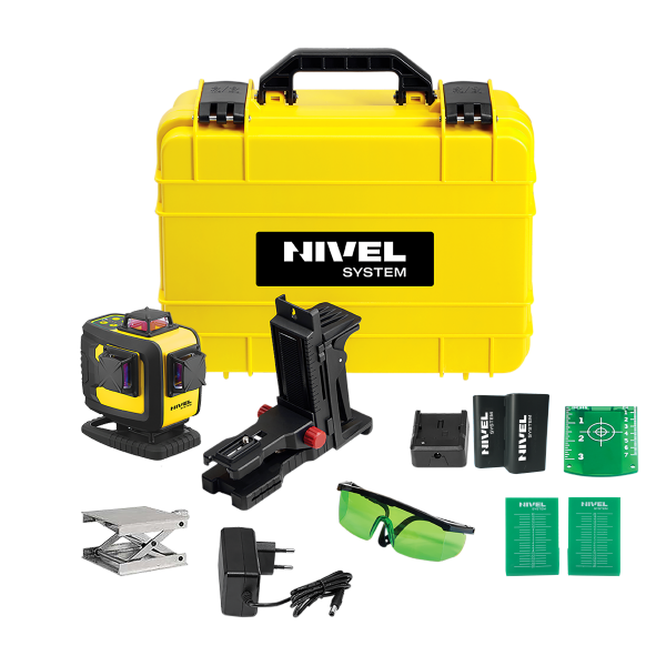 Nivel System CL4D-G Zielony multi-laser krzyżowy (4 x 360°), Bluetooth + Statyw SJJM1EX + Czujnik RD800 