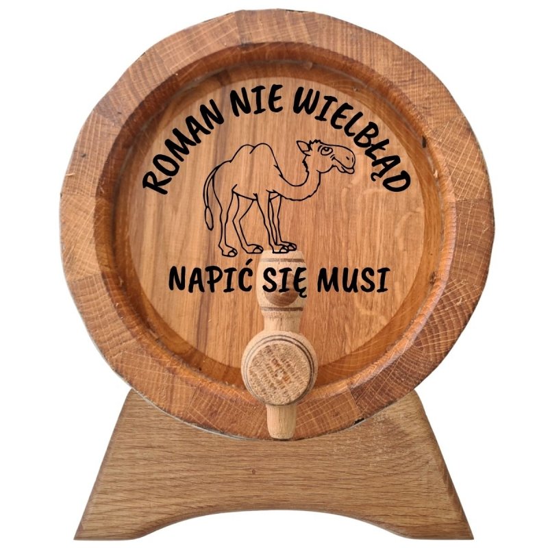  Beczka drewniana dębowa z grawerem - #117 - Nie wielbłąd