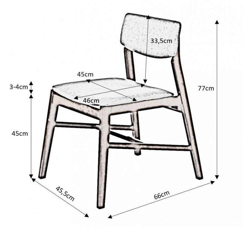 Wymiary krzesła drewnianego Mesa