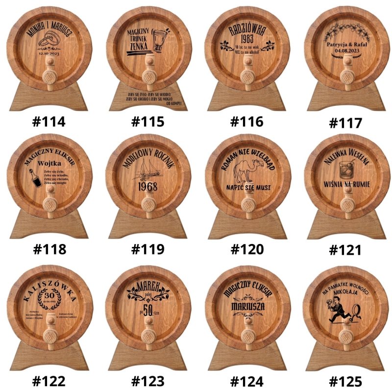 Beczka drewniana dębowa 3l - grawer