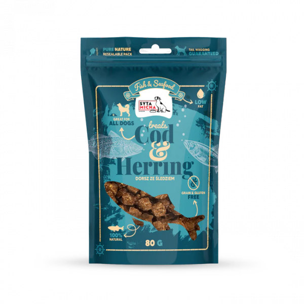 Syta Micha Fish &amp; Seafood Przysmaki ze śledziem dla psa 80g