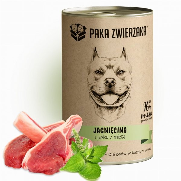 Karma Paka Zwierzaka JAGNIĘCINA i JABŁKO z MIĘTĄ 400g