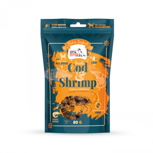 Syta Micha Fish &amp; Seafood Przysmaki z krewetką dla psa 80g