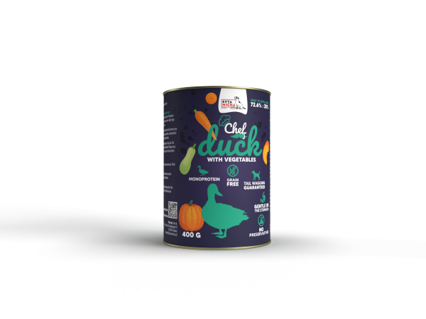 Syta Micha Mokra karma dla psa CHEF Kaczka z warzywami 400g