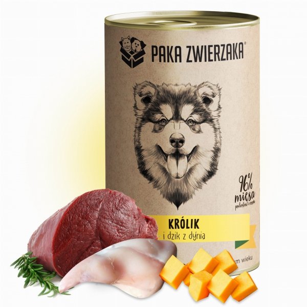 Karma Paka Zwierzaka KRÓLIK i DZIK z DYNIĄ 400g