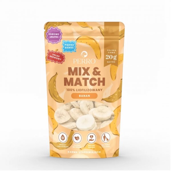 PERRO MIX &amp; MATCH Banan Przysmaki liofilizowane 20g
