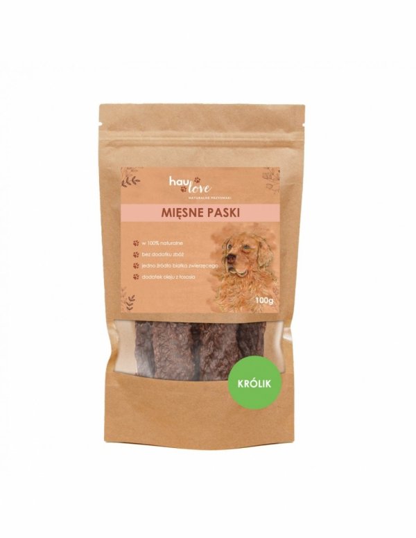 HAULOVE Mięsne Paski - Królik 100g