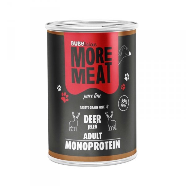 BUBAlicious MORE MEAT karma mokra mono Pure jeleń 400g