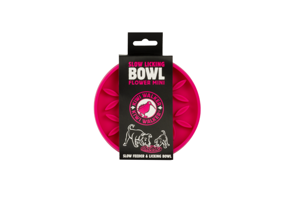 Kiwi Walker Slow Licking Bowl Flower Mini – miska spowalniająca jedzenie i lizanie dla psa i kota różowa