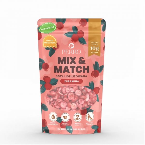 PERRO MIX &amp; MATCH Żurawina Przysmaki liofilizowane 10g