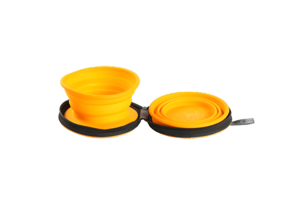 Kiwi Walker TRAVEL DOUBLE BOWL zestaw misek turystycznych pomarańczowych