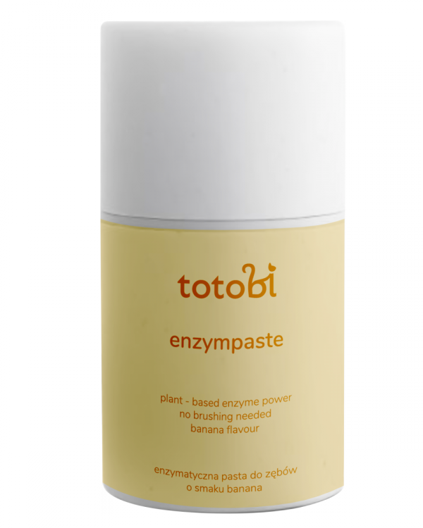 TOTOBI Naturalna pasta do zębów mikrobiotyczna z enzymami bez cukru i sorbitolu o smaku banana