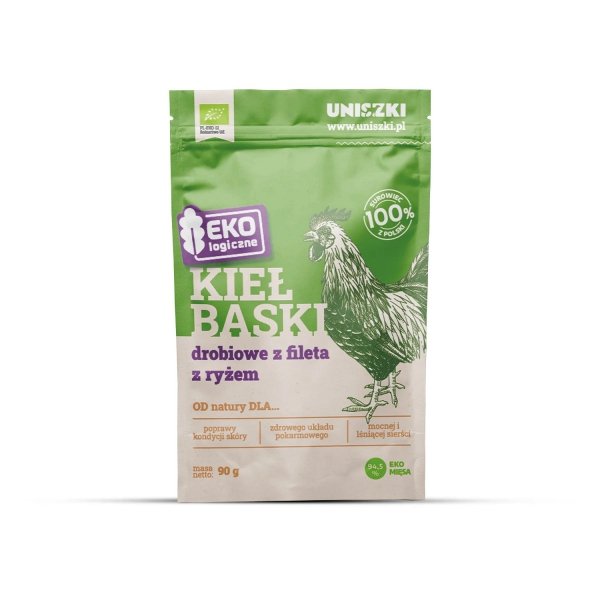 UNISZKI Ekologiczne kiełbaski drobiowe z fileta z ryżem 90g