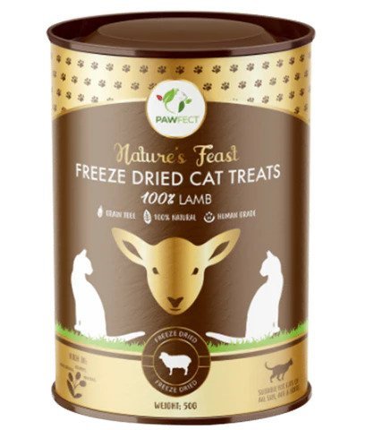 PAWFECT Nature's Feast CAT 100% Lamb Liofilizowane przysmaki dla kota JAGNIĘCINA 50g