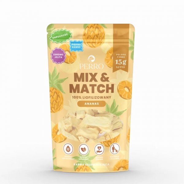 PERRO MIX &amp; MATCH Ananas Przysmaki liofilizowane 15g Przysmaki dla psa