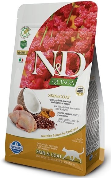 ND Cat NG 5837 Adult Quinoa 1,5kg Skin&amp;Coat Quail