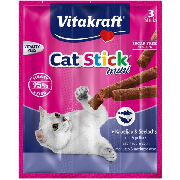 Vitakraft 0033 Cat Stick mini 3szt Dorsz Czarniak