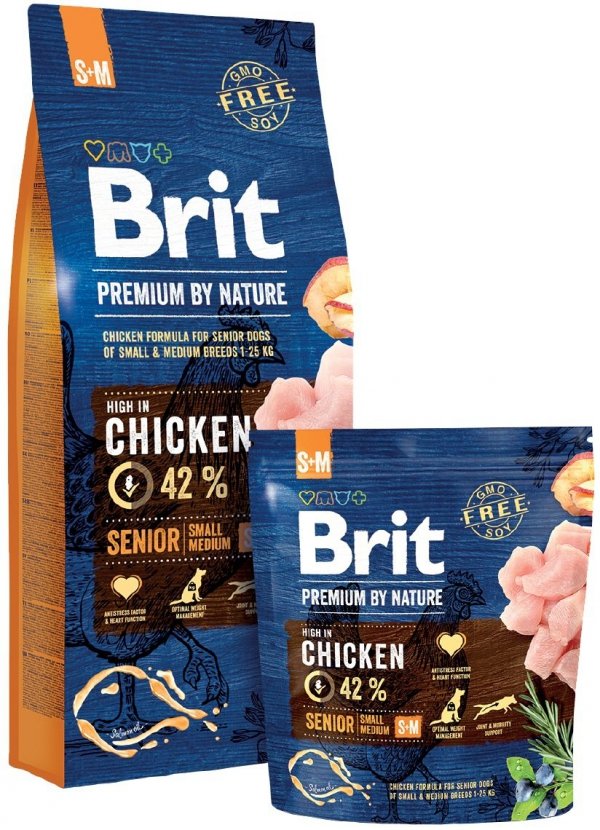 Brit Premium By Nature S+M Senior 15kg