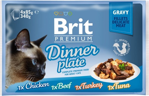 Brit Cat Fillet Dinner Plate 4x85g saszetki sos