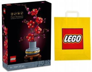 Zestaw Prezent Klocki LEGO ICONS 10369 KWIAT ŚLIWY Botanical + Torba