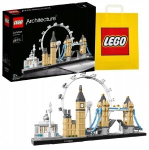 Zestaw Prezent LEGO Architecture 21034 Londyn Big Ben Tower Bridge + Torba