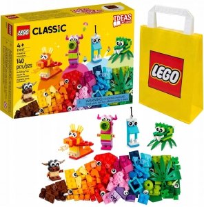 Zestaw Prezent LEGO Classic 11017 Kreatywne Potwory 140 Klocki 4+ Torba